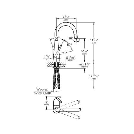 Grohe-32 283-Dimensional Drawing