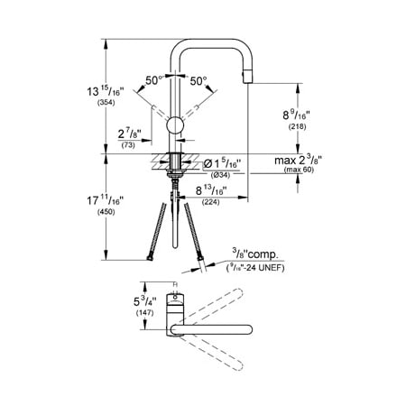 Grohe-32 319-Dimensional Drawing