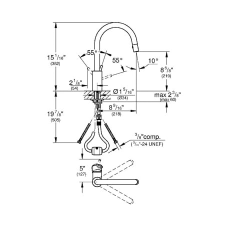 Grohe-32 665-Dimensional Drawing