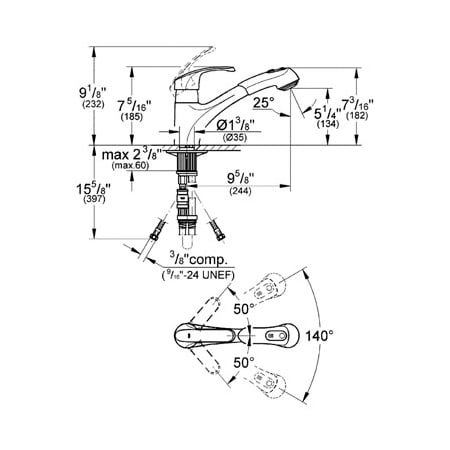 Grohe-32 999-Dimensional Drawing