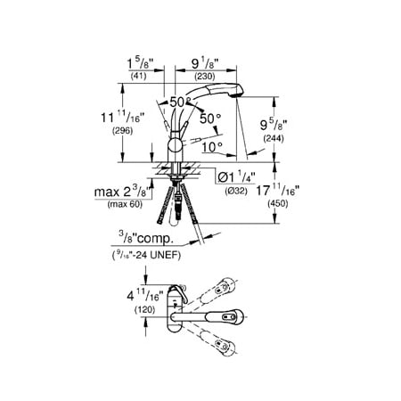 Grohe-33 759-Dimensional Drawing