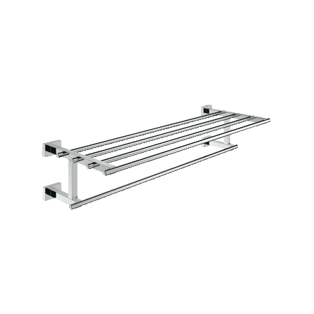 Grohe Essentials Cube 22" Towel Rack with Integrated Towel Bar Starlight Chrome