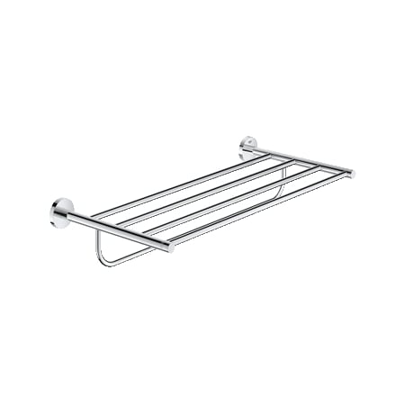 Grohe Essentials 23-2/5" Towel Rack with Integrated Towel Bar Starlight Chrome