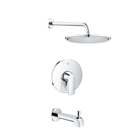 Grohe Defined Tub and Shower Package with 1.8 GPM Single Function Shower Head - Valve Included Starlight Chrome