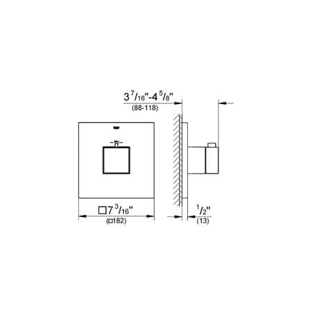 Grohe-GSS-Eurocube-CTH-08-Valve Trim Dimensional Drawing