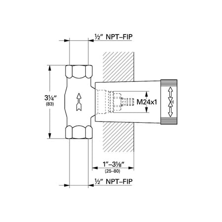 Grohe-GSS-Eurocube-CTH-08-Volume Control Valve Dimensional Drawing