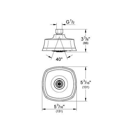 Grohe-GSS-Grandera-DPB-03-Shower Head Dimensional Drawing