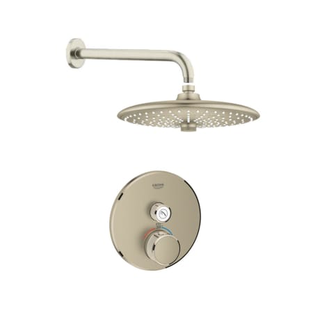 Grohe SmartControl Shower System with Shower Head, Shower Arm, Valve Trim, and Rough In Brushed Nickel