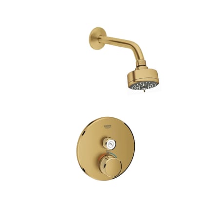 Grohe Grohtherm Thermostatic Shower Only Package with 1.75 GPM Multi Function Shower Head - Valve Included Brushed Cool Sunrise