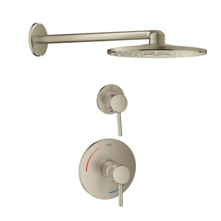 Grohe SmartControl Shower System with Shower Head, Valve Trim, Diverter Trim, and Shower Valve Brushed Nickel