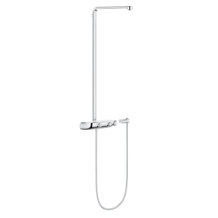 Grohe SmartControl Wall Mounted Shower System with Exposed Thermostat, Hand Shower Wall Holder, and Hose - Less Shower Head and Hand Shower Starlight Chrome