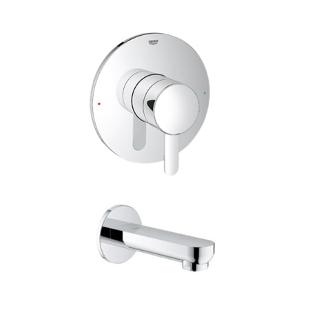 Grohe Cosmopolitan Wall Mounted Bathtub Faucet with Faucet Spout & Rough-in Valve Included. Starlight Chrome