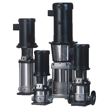 Grundfos CRN 152 AFGJGE HQQE Vertical, Non-self Priming, Multistage, Inline, Centrifugal Pump with a Rated Flow of 90.3 US GPM, a Rated Head of 104 Ft and Stainless Steel Construction N/A