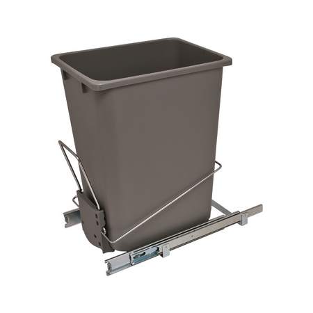 Hafele Elemental Pull Out Trash Can with Soft Close Ball Bearing Slides Gray