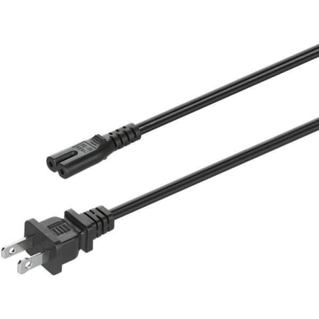 Hafele Loox LED 2 Meter Power Cord for Driver 2 US Prong Plugs Black