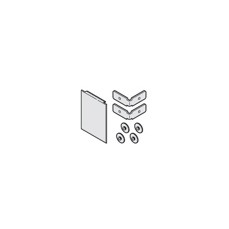 Hafele EKU One-Sided Wall Mounted End Piece for Clip-On Fascia with Mounting Hardware Aluminum