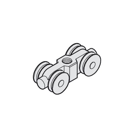 Hafele HAWA Four Wheel Running Gear with M12 Fitting for Top Hung 1100 Lb. Sliding Door Steel
