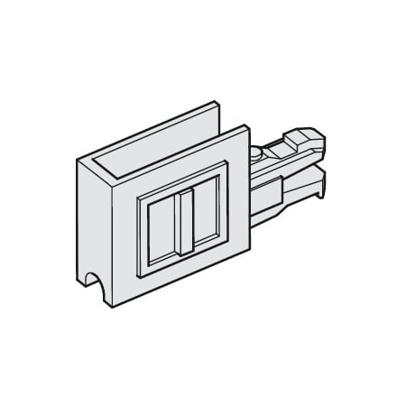Hafele Slido Design Glass Profile Grip Without Notch for Sliding Glass Cabinet Doors Matte Chrome