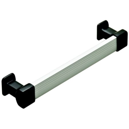 Hafele 6-5/16 Inch Center to Center Handle Cabinet Pull Black / Satin Chrome