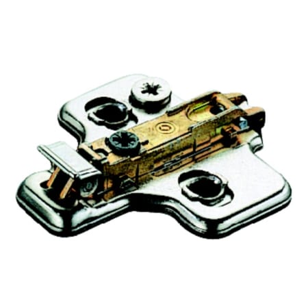 Hafele Wing Clip Mounting Plate for Concealed Hinges with Vertical Adjustment (Single) Nickel