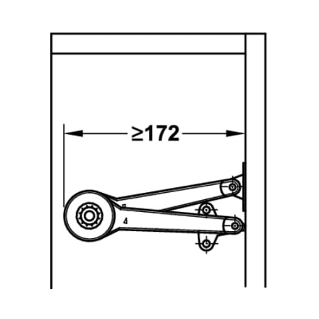 Hafele Duo Forte Swing-Up Flap Arm (Individual) Black