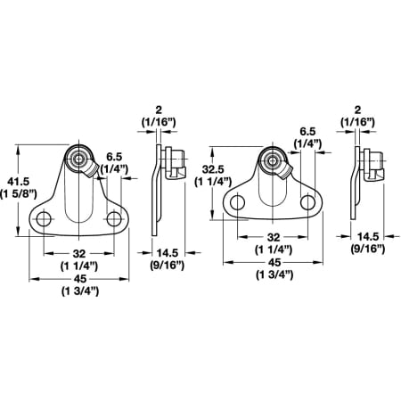 Hafele Duo 1-1/2 Inch Cabinet Mounting Bracket (Individual) Nickel