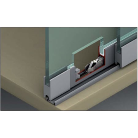 Hafele Slido Design Double Bottom Running Track for Sliding Glass Cabinet Doors Silver
