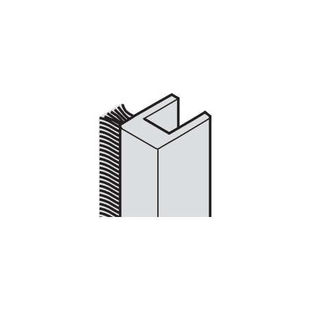 Hafele Slido Design 28-7/16 Inch Long Vertical Dust Strip for Sliding Glass Cabinet Doors Silver