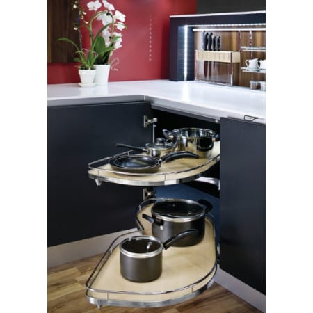 Hafele LeMans II Right Swinging Shelves for Blind Corner Cabinets Anthracite / Chrome