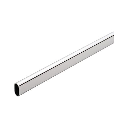 Hafele Welded Steel Oval Wardrobe Tube with Supports Chrome