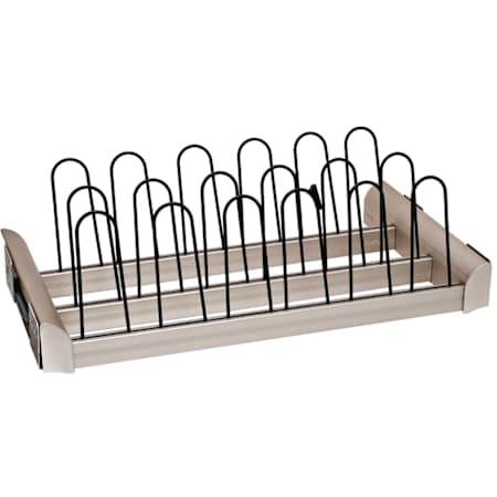 Hafele 18 Inch TAG Engage Pull-Out Shoe Organizer Matt Nickel