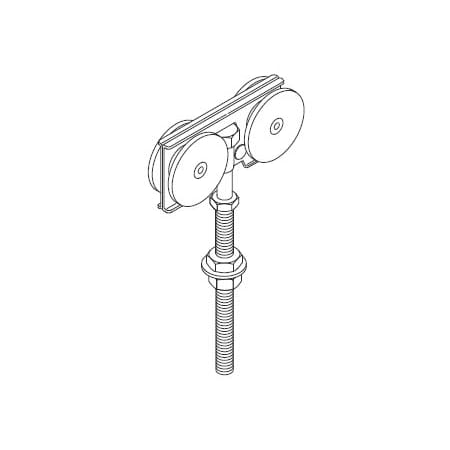 Hafele Straightaway Trolley Hanger Running Gear for Top Hung 880 Lb. Metal Sliding Barn Door Application - Pack of 2 Steel
