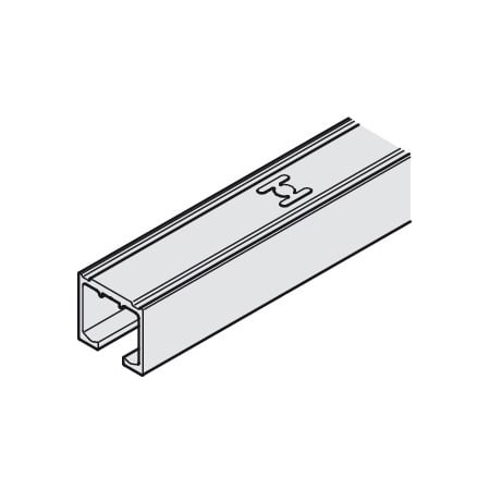 Hafele Pre-Drilled 98 Inch Long Single Running Track for Screw Fixing Aluminum