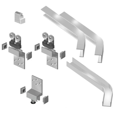 Hafele HAWA Planfront Left Opening Fitting Set for Single 154 Lb. Sliding / Stacking Cabinet Application N/A