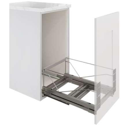 Hafele Kessebohmer - Bottom Mounted Double Waste Bin Pull-Out Silver