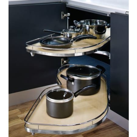 Hafele LeMans II Right Swing Blind Corner Cabinet Tray Set with 15" Trays Chrome / Gray