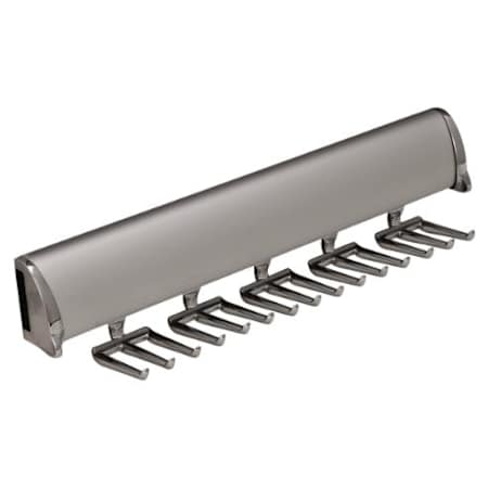 Hafele Synergy Elite 11-7/8" 15 Hook Tie Rack Matte Aluminum / Chrome