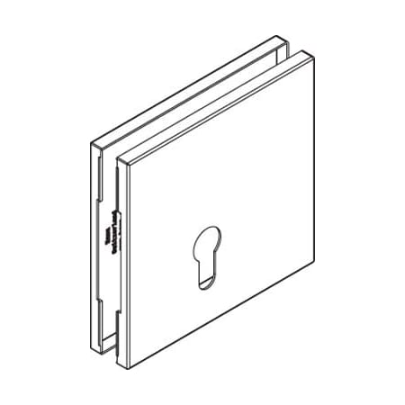 Hafele HAWA Toplock Set of Square Plastic Cover Caps for Profile Cylinder Lock on Glass Doors Stainless Steel Effect