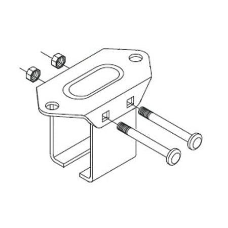 Hafele Straightaway Steel Open Soffit Mounting Bracket for Top Hung 880 Lb. Capacity Running Track Steel