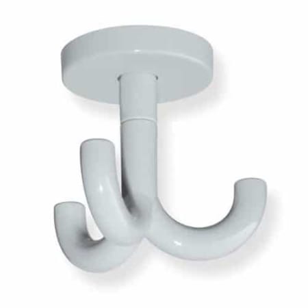 Hafele 2-7/8" Long Nylon Triple Ceiling Hook Pure White