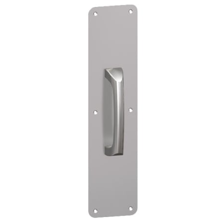Hager 3" x 12" 1/2" Radius Corner 0.125" Gauge Pull Plate with Cast Pull on 5-1/2" Center from the Pull Plates Collection Antique Bronze