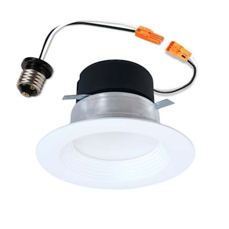 Halo LT Retrofit Series - LED Canless Recessed Fixture with 4" Baffle Trims - 600 Lumens Matte White
