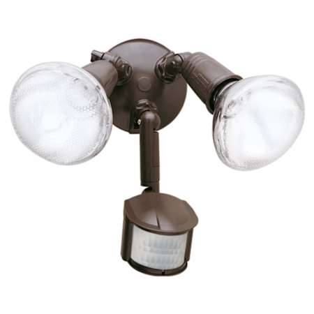 Halo 2 Light 8" Wide Commercial Flood Light with 180° Motion Detector Bronze