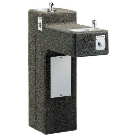 Halsey Taylor Sierra Stone 38-1/2" Floor Mounted ADA Outdoor Rated Bi-Level Drinking Fountain with Freeze Resistant Stone Aggregate