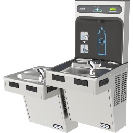 Halsey Taylor HydroBoost 46-1/4" Wall Mounted ADA Indoor Rated Triple Station Bottle Filler Fountain Combo Stainless Steel