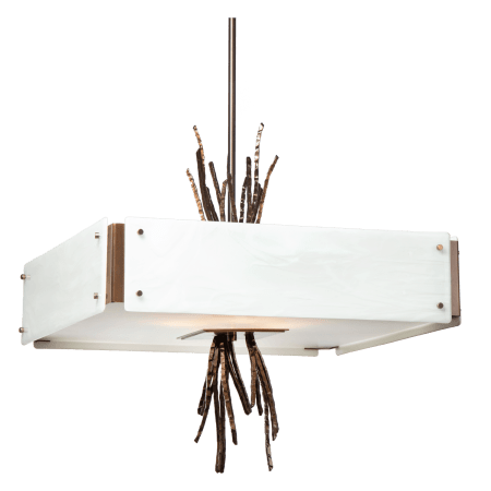 Hammerton Studio Ironwood 24" Wide Artisan Crafted Chandelier with Hand Textured Glass and Sculpted Steel Configure Below