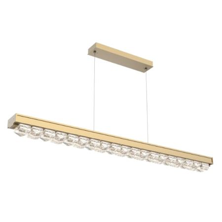 Hammerton Studio Tessera Linear Chandelier - 2700K Gilded Brass / Facet Cast Glass
