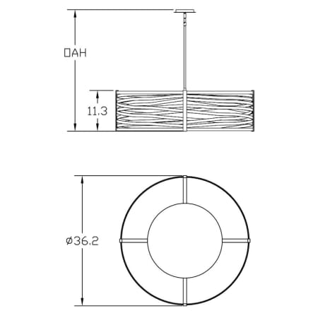 Hammerton Studio Tempest 4 Light 36" Wide Drum Chandelier - Medium (E26) with Finished to Match Metal Shade Flat Bronze