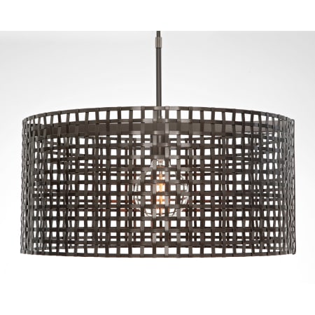 Hammerton Studio Tweed Single Light 25" Wide Drum Chandelier - Medium (E26) with Finished to Match Metal Shade Flat Bronze