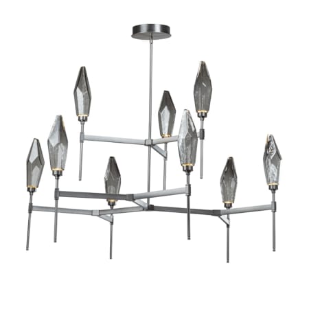 Hammerton Studio Rock Crystal 54" Wide 9 Light Hand Blown Glass LED 2 Tier Chandelier Configure Below